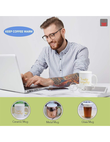 2 Piezas Tapa Cerámica Blanca 11oz para Tazas - PRINT SUPREMACY