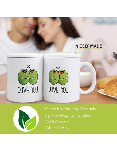 2 Piezas Tapa Cerámica Blanca 11oz para Tazas - PRINT SUPREMACY