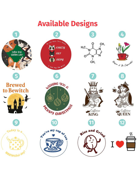 2 Piezas Tapa Cerámica Blanca 11oz para Tazas - PRINT SUPREMACY