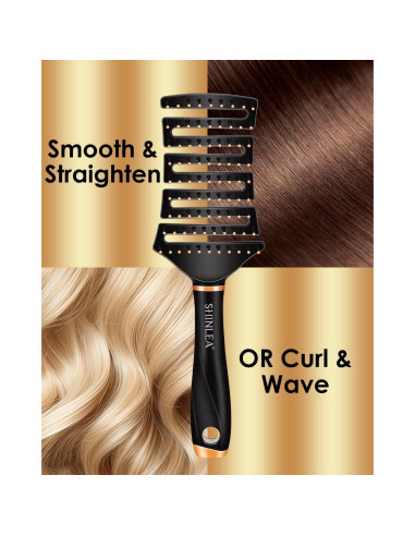 Cepillo Curvo Desenredante SHINLEA para Cabello Rizado 85g