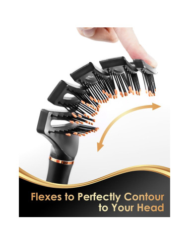 Cepillo Curvo Desenredante SHINLEA para Cabello Rizado 85g