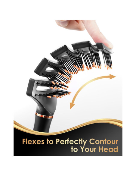 Cepillo Curvo Desenredante SHINLEA para Cabello Rizado 85g