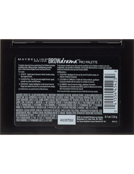 Paleta de Cejas Maybelline Pro Brow Drama Marrón Oscuro 2.83 g