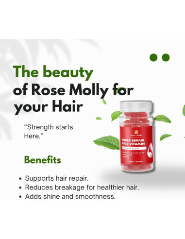 Suplemento Vitamínico para Cabello Rose Molly 40 Cápsulas