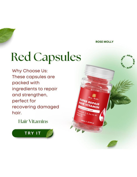 Suplemento Vitamínico para Cabello Rose Molly 40 Cápsulas