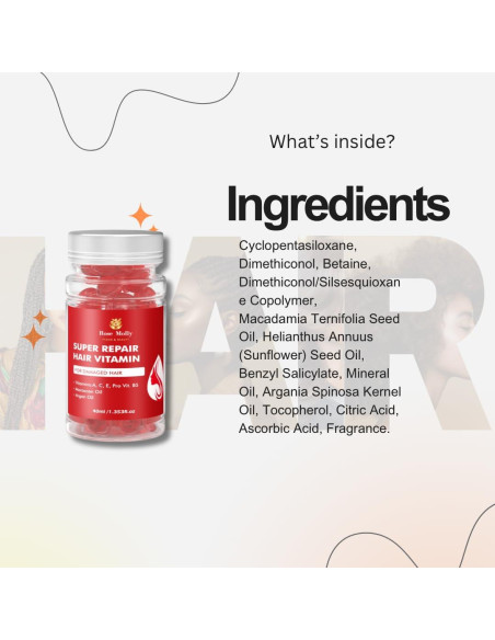 Suplemento Vitamínico para Cabello Rose Molly 40 Cápsulas