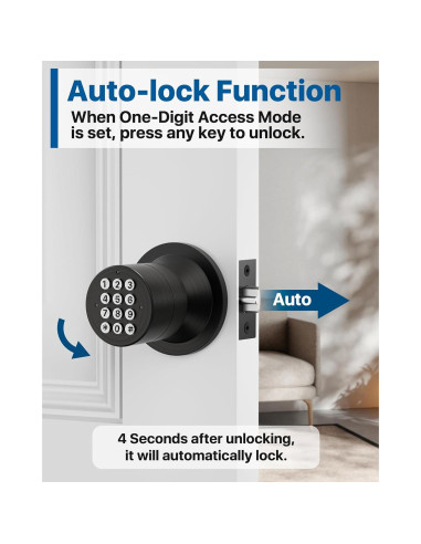 Cerradura Digital Sin Llave HIDALIFE HL-99 Bronce Aceitado