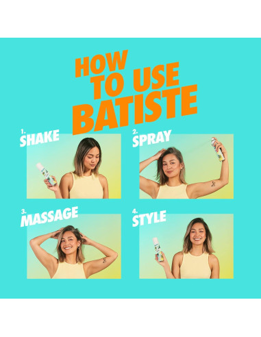 Champú Seco Batiste Tropical 190g - Paquete de 2