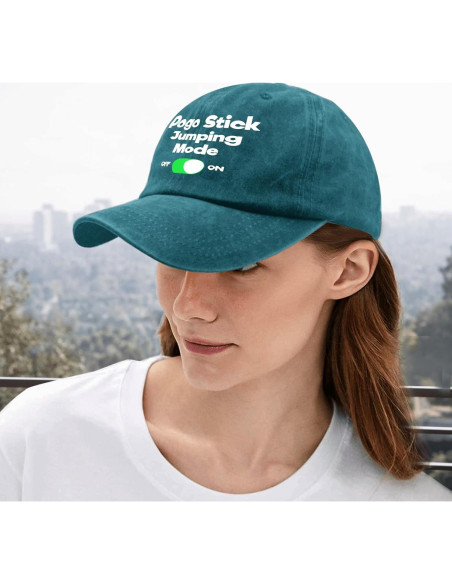 Sombrero Unisex Ajustable de Algodón Azul Cian para Verano