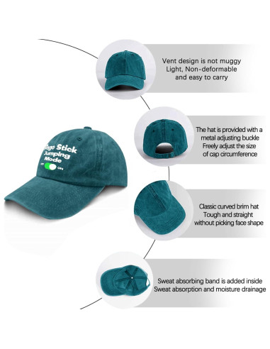 Sombrero Unisex Ajustable de Algodón Azul Cian para Verano