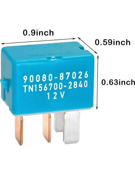Relé AC 12VDC 4PIN Casalytics - Paquete de 2 para Toyota