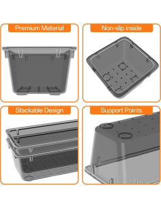WOWBOX Juego de Organizadores de Cajones 8 Piezas Plástico Transparente 2