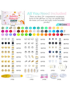 Kit de Fabricación de Pulseras JQEEYGV - 11,000 Piezas, 48 Colores 2