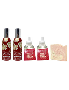 Paquete Flor de Cerezo Japonés Bath & Body Works - 2 Aerosoles y 2 Recargas