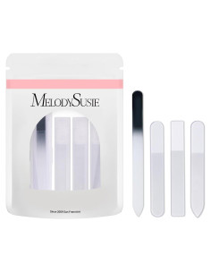 Set de 4 Limás de Uñas de Vidrio MelodySusie - Larga y Mini