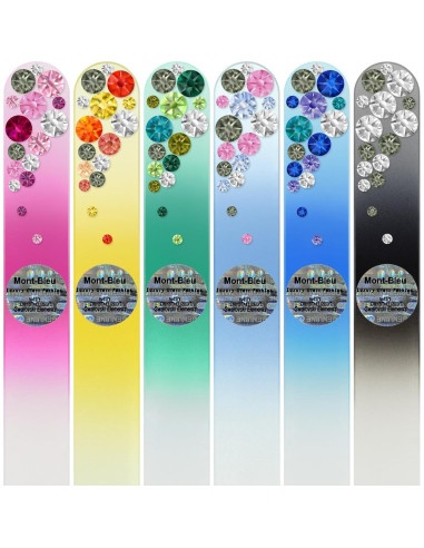 Juego de 6 Limas de Uñas de Cristal Mont Bleu - Hechas a Mano