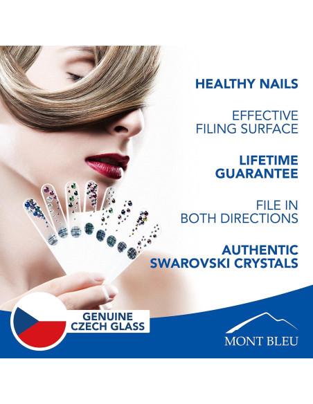 Juego de 6 Limas de Uñas de Cristal Mont Bleu - Hechas a Mano