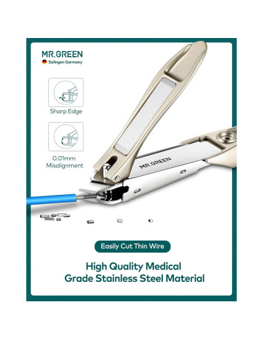 Cortauñas con Recolector MR.GREEN Mr-1115plus Acero Inoxidable