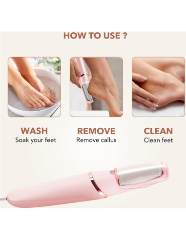 Removedor de Callos Eléctrico Exovan Rosa, 2 Velocidades Ajustables