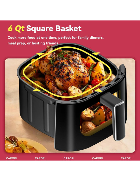 Freidora de Aire 14 en 1 Carori KZD55-200E-A 6Qt Acero Inoxidable