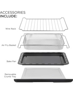 Horno Freidor Eléctrico Elite Gourmet EAF9100 25L 1640W 2