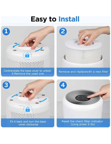 Filtro de Reemplazo H13 para Purificador de Aire LEVOIT Core 300 - Paquete de 2