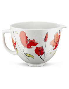 Tazón de Cerámica KitchenAid 5 Cuartos Amapola para Mezcladores