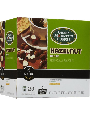 Café Green Mountain Avellana Descafeinado K-Cups 18 Unidades