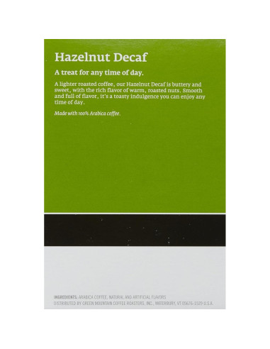 Café Green Mountain Avellana Descafeinado K-Cups 18 Unidades