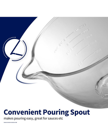 Tazón de Vidrio KitchenAid 5 Cuartos con Marcas de Medición