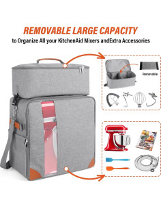 Cubierta para Batidora de Pie KitchenAid 4.5-5 Cuartos Gris 2