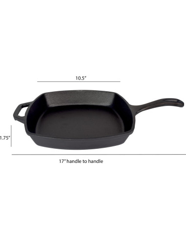 Sartén Cuadrada de Hierro Fundido Jim Beam 26.67 cm Pre Sazonada