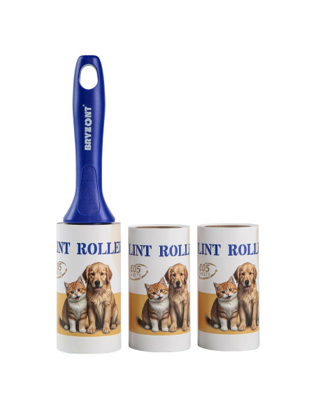 Rodillo Adhesivo Extra Pegajoso para Pelusa - 1 Mango + 315 Hojas