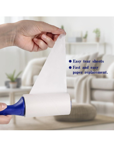 Rodillo Adhesivo Extra Pegajoso para Pelusa - 1 Mango + 315 Hojas