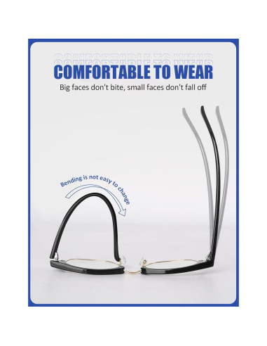 Gafas de Luz Azul ROWCHIC Ojo de Gato UV400 Negro Dorado