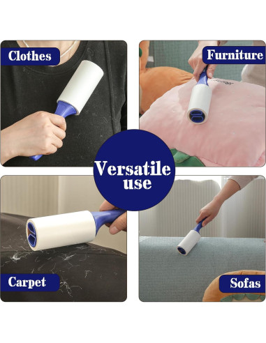 Rodillo Adhesivo Extra Pegajoso para Pelusa - 1 Mango + 315 Hojas