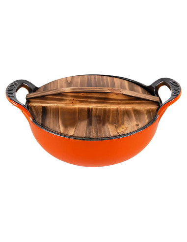 Olla Holandesa de Hierro Fundido Enameled AILIBOO 2L Naranja