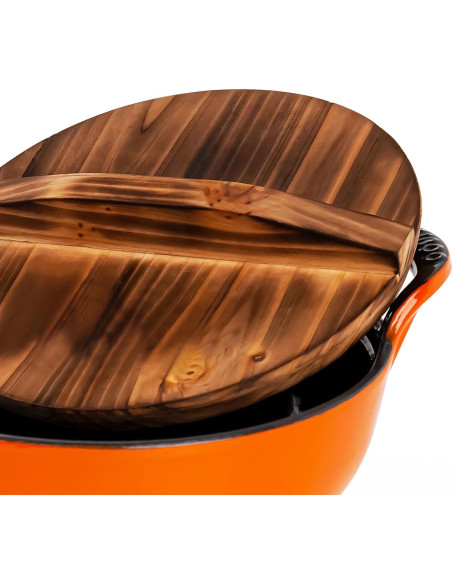 Olla Holandesa de Hierro Fundido Enameled AILIBOO 2L Naranja