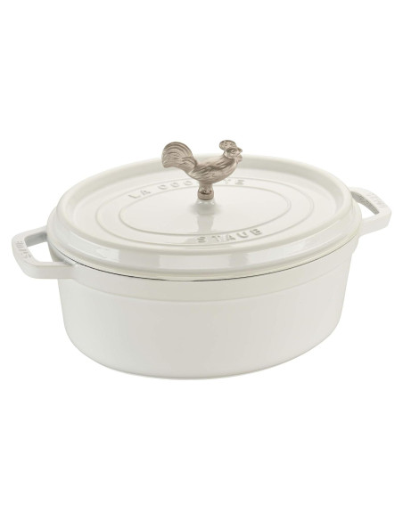 Cocotte de Hierro Fundido STAUB 5.75 qt Blanca para Guisos