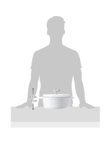 Cocotte de Hierro Fundido STAUB 5.75 qt Blanca para Guisos