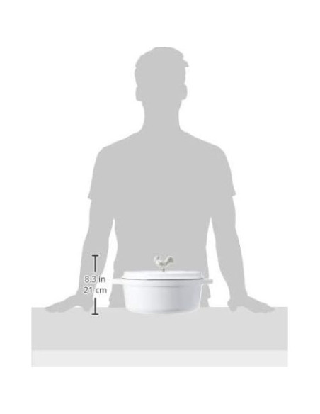 Cocotte de Hierro Fundido STAUB 5.75 qt Blanca para Guisos