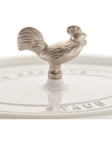 Cocotte de Hierro Fundido STAUB 5.75 qt Blanca para Guisos