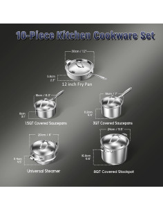 Juego de Utensilios de Cocina Cooks Standard 10 Piezas Acero Inoxidable 2