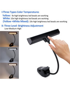 Luz de Atril Recargable Glovion con 19 LEDs y 3 Brillos 2