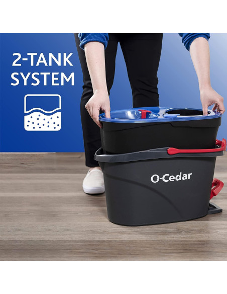 Sistema de Limpieza de Suelos O-Cedar EasyWring RinseClean con 4 Reemplazos