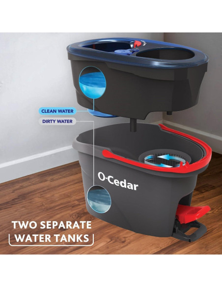 Sistema de Limpieza de Suelos O-Cedar EasyWring RinseClean con 4 Reemplazos