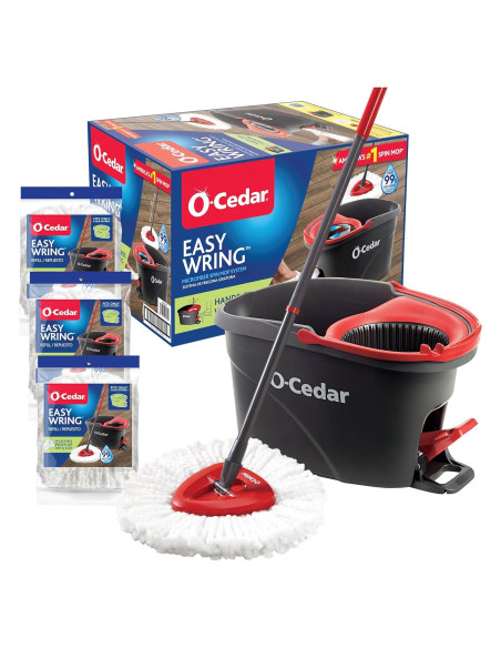 Mopa de Microfibra O-Cedar Easy Wring con Cubo y 3 Recambios