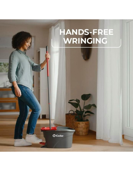 Mopa de Microfibra O-Cedar Easy Wring con Cubo y 3 Recambios