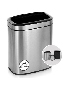 Basurero Abierto de Acero Inoxidable Alpine 20L - Diseño Moderno