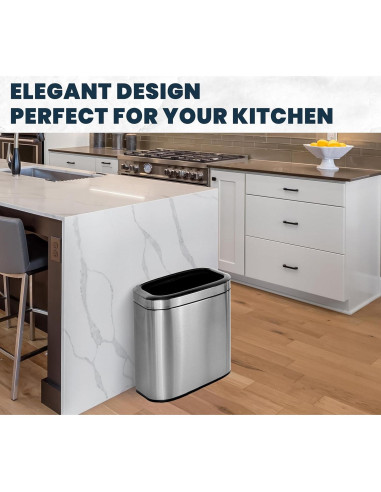 Basurero Abierto de Acero Inoxidable Alpine 20L - Diseño Moderno